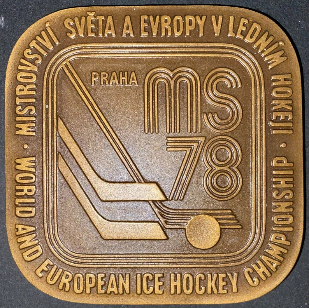 1978 World & European Ice Hockey Championships Prague Participation Medal + Box
