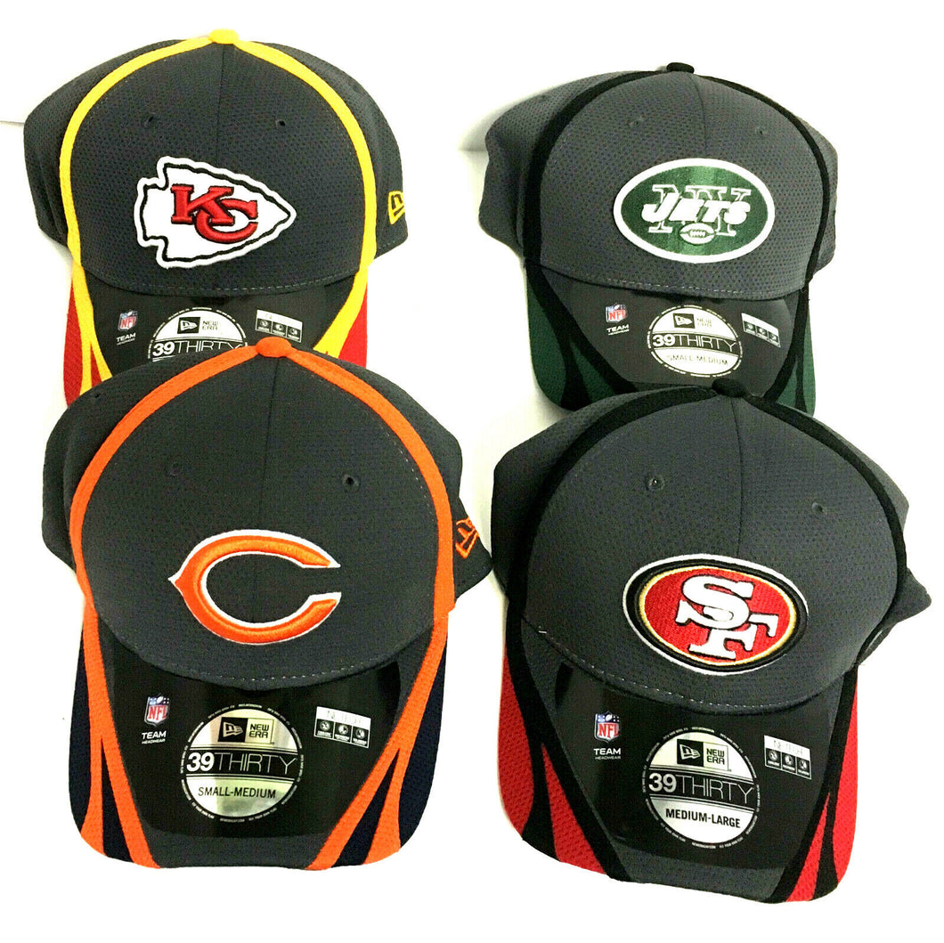 NFL Football New Era Hat Lot NY Jets San Francisco 49ers KC Chiefs Chicago Bears