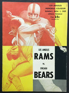 1959 NFL Los Angeles Memorial Coliseum Official Program vs Chicago Bears Vtg
