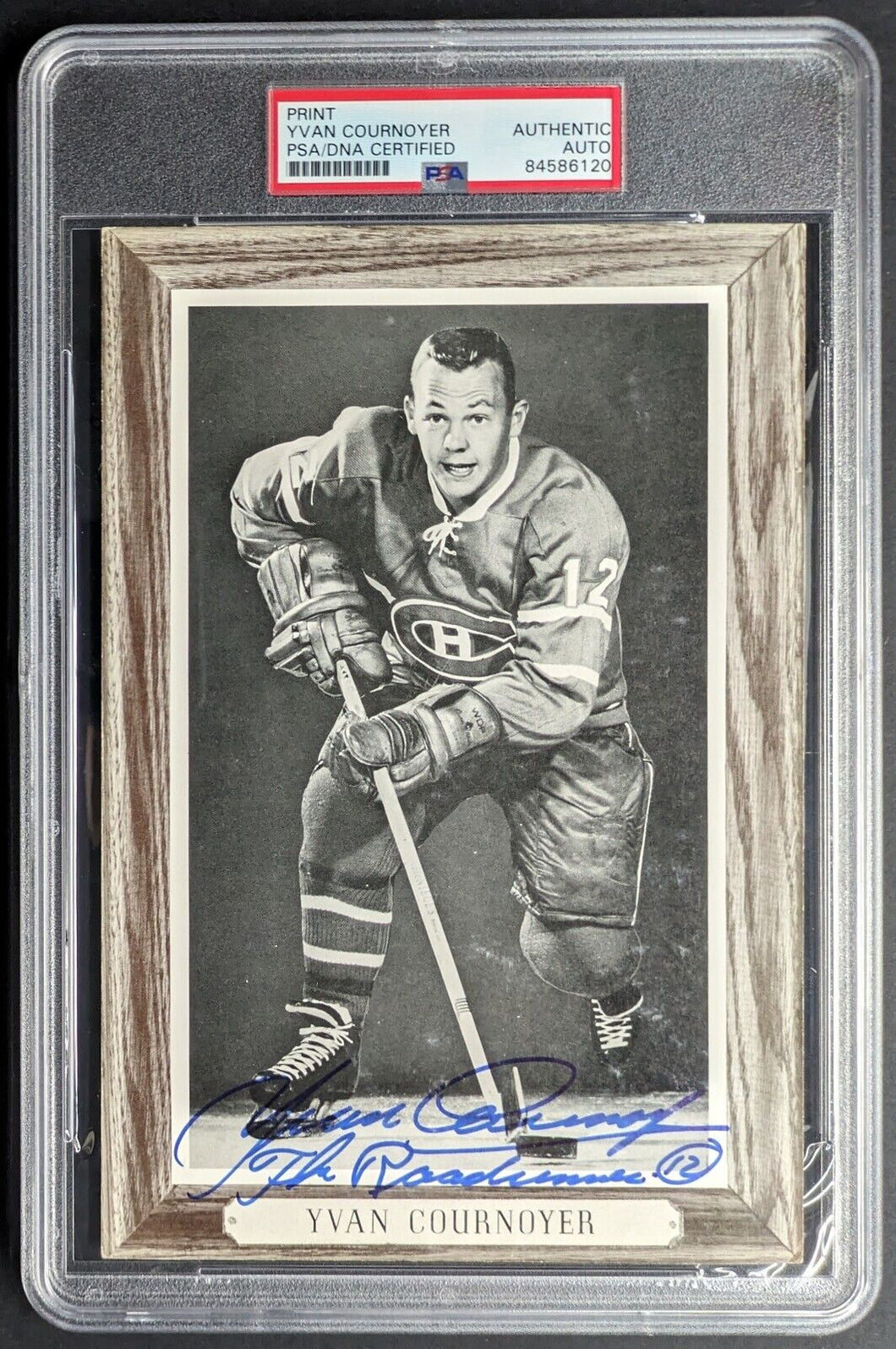 Yvan Cournoyer Autographed Group 2 Bee Hive Card Signed Montreal Canadiens PSA
