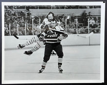 Load image into Gallery viewer, 1971 Buffalo Sabres Type 1 NHL Hockey Photo Eddie Shack On Seals Player Back LOA
