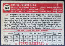 Load image into Gallery viewer, 1952 Topps Baseball Frank Shea #248 New York Yankees MLB Card Vintage

