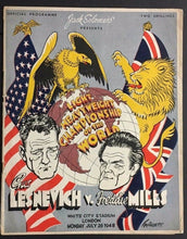 Load image into Gallery viewer, 1948 Gus Lesnevich v Freddie Mills Boxing Program White City London Fighting
