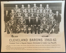 Load image into Gallery viewer, 1960-1961 Cleveland Barons Team Issued Sepia Photo NHL Hockey Calder Cup Vintage
