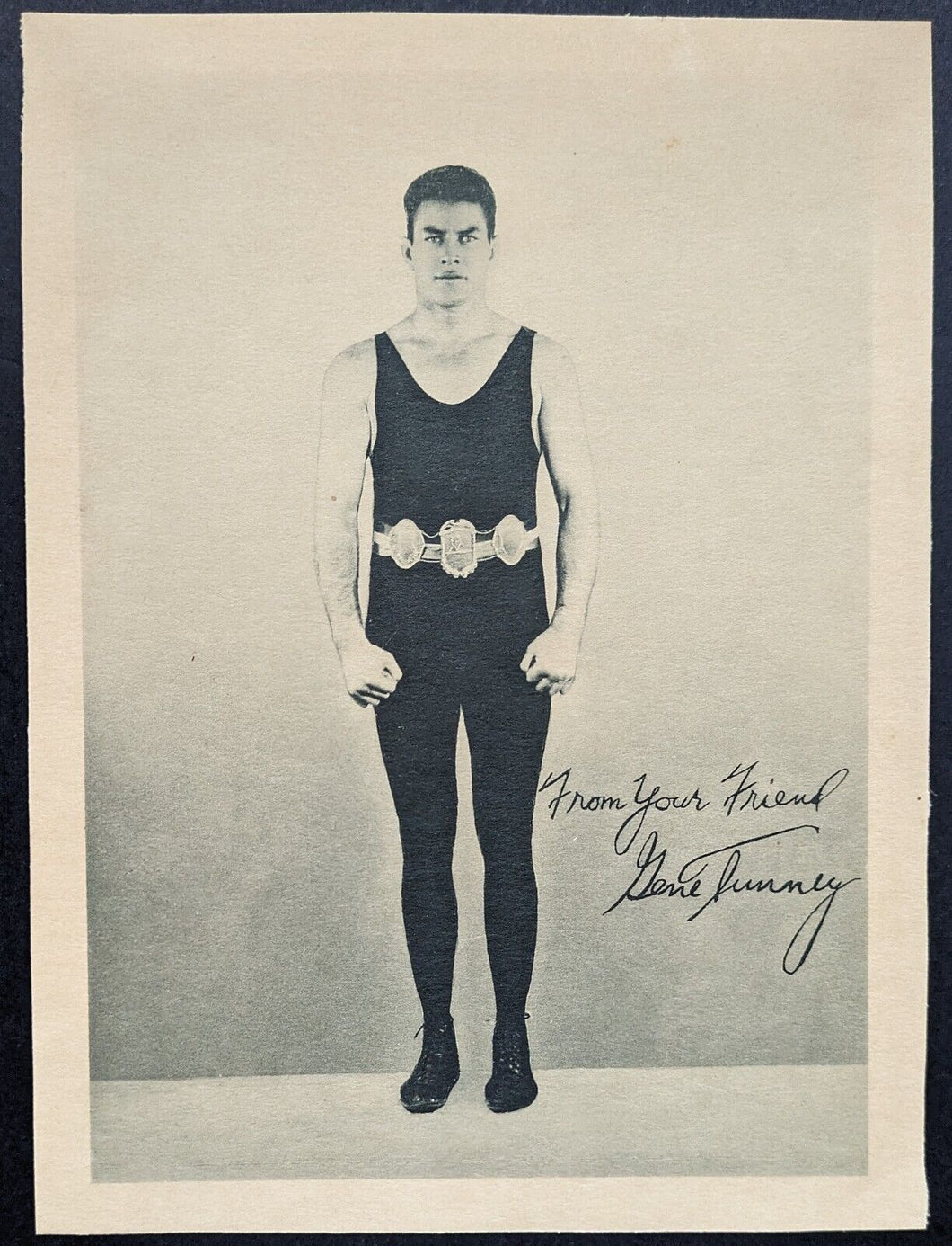 1926 Gene Tunney Facsimile Autograph Photo