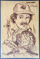 1977 Alan Ashby Toronto Blue Jays Inaugural Season Wood Laminate Baseball Card