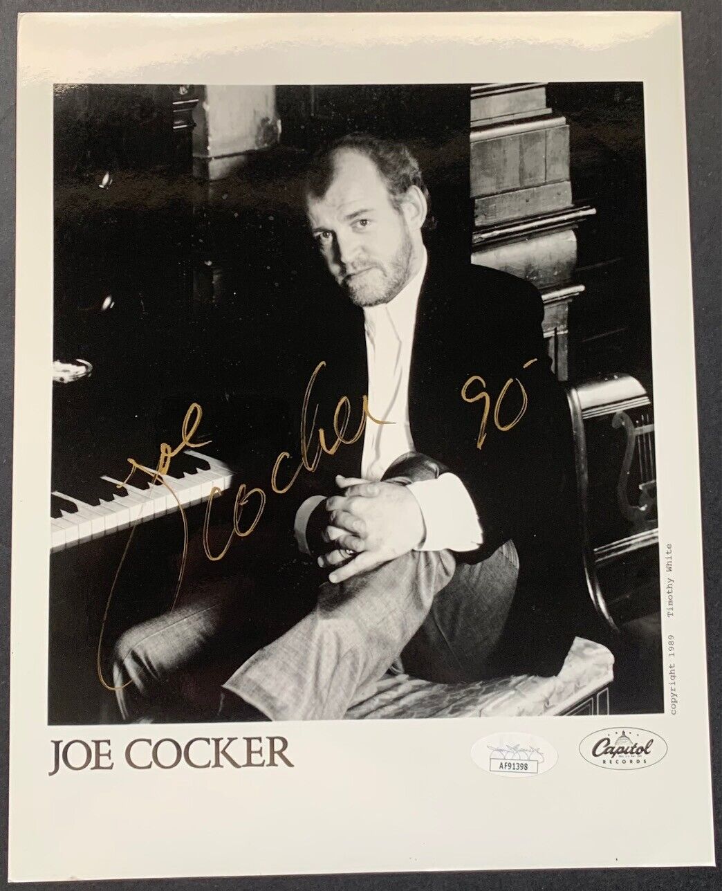 Autographed Joe Cocker Vintage Signed Promo Photo JSA COA Capitol Records Music