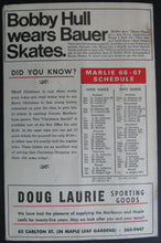 Load image into Gallery viewer, 1966 Maple Leaf Gardens OHA Program Hamilton Red Wings vs Toronto Marlboros
