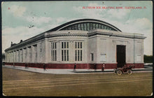 Load image into Gallery viewer, 1909 Postcard Famous Arena Cleveland Elysium Ice Skating Rink Vintage Old Stamp
