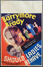 Load image into Gallery viewer, 1933 Vintage Should Ladies Behave MGM Movie Poster Lionel Barrymore Alice Brady
