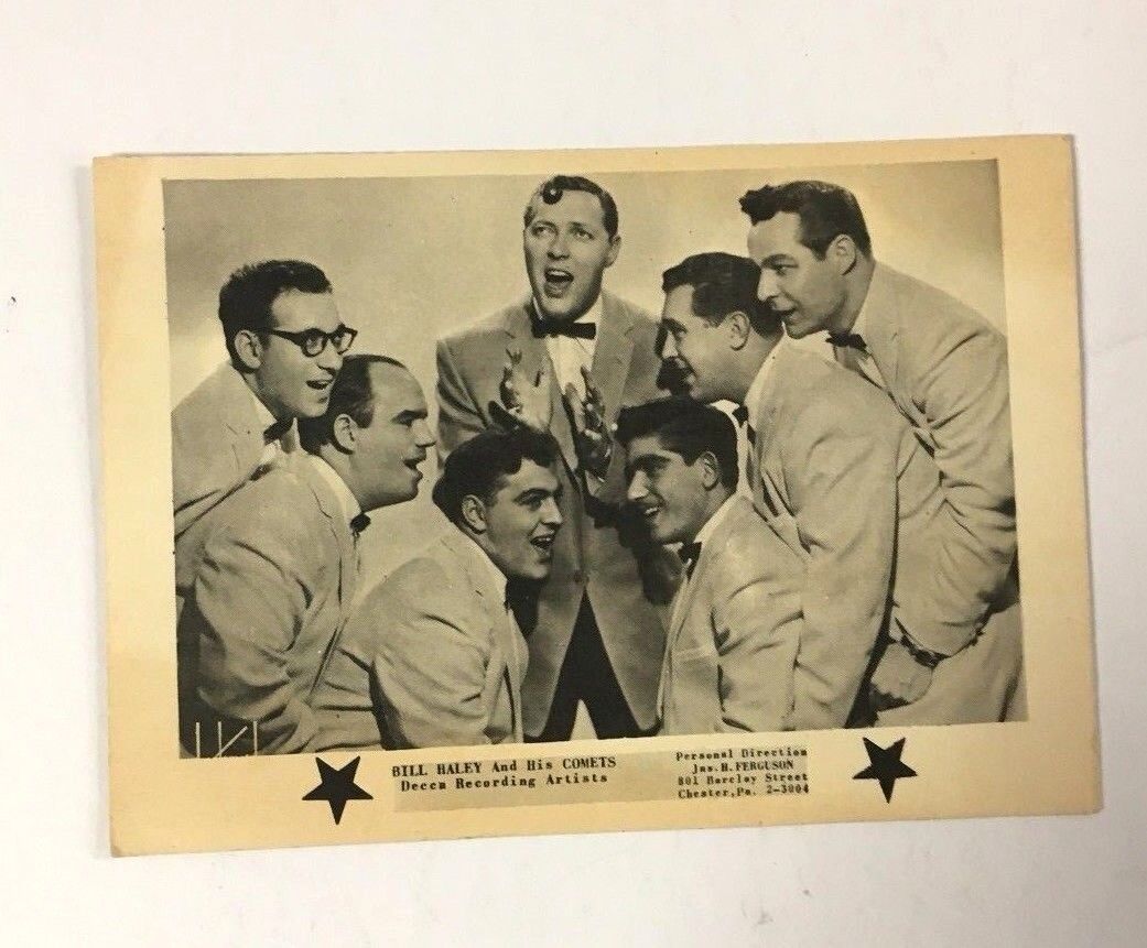 1957 Bill Haley + Comets Promotional Postcard Unposted Vintage Music