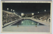 Load image into Gallery viewer, Circa 1930 Los Angeles Olympic Swimming Stadium Postcard - Summer Olympics
