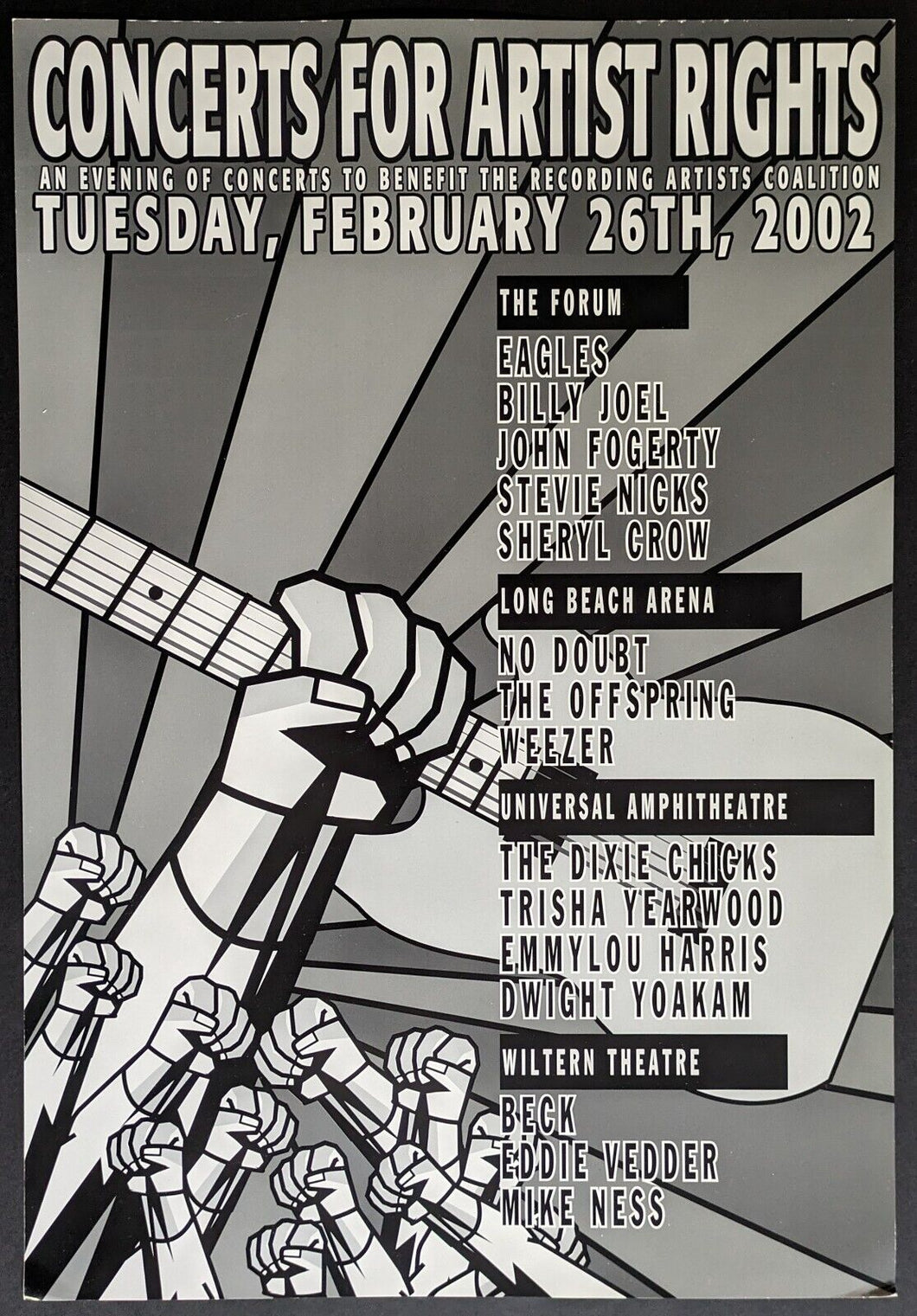 2002 Concerts For Artist Rights Historic Benefit Concert Eagles Billy Joel Beck