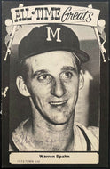 1973 TCMA Warren Spahn HOFer Signed Autographed Vintage Baseball Postcard