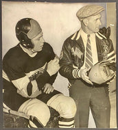 1935 Vintage Rare NHL Press Photo Chicago Blackhawks New Hockey Helmets