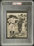1934 Type 1 Photo Babe Ruth + Joe McCarthy New York Yankees Baseball Vintage MLB