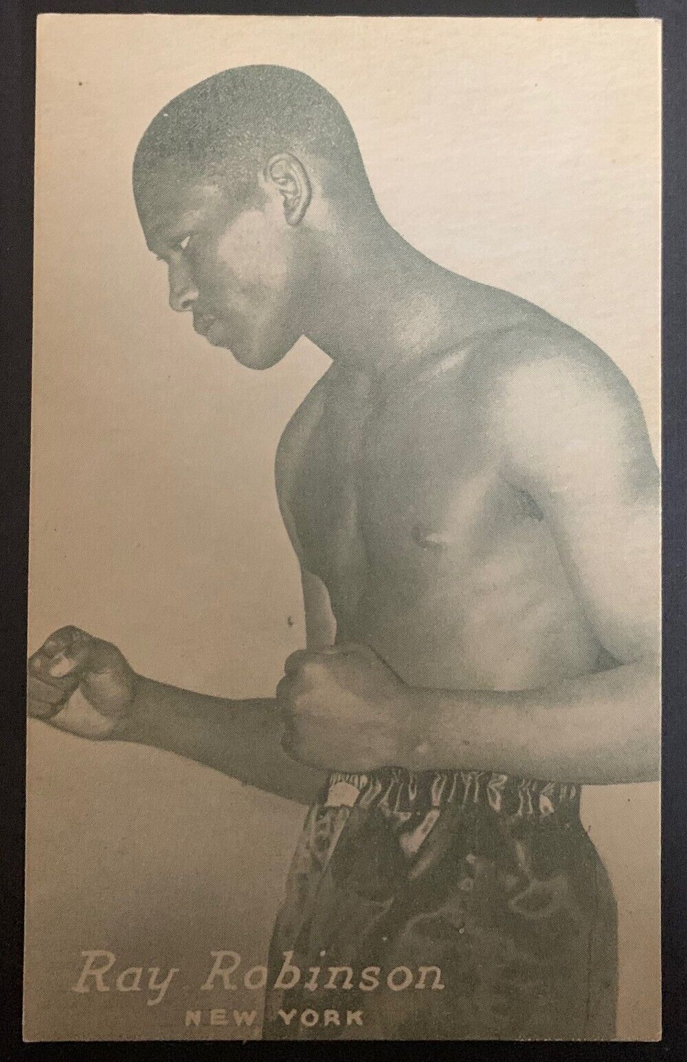 1947 Young Sugar Ray Robinson Exhibit Card Hall of Fame Boxing Sports Vintage