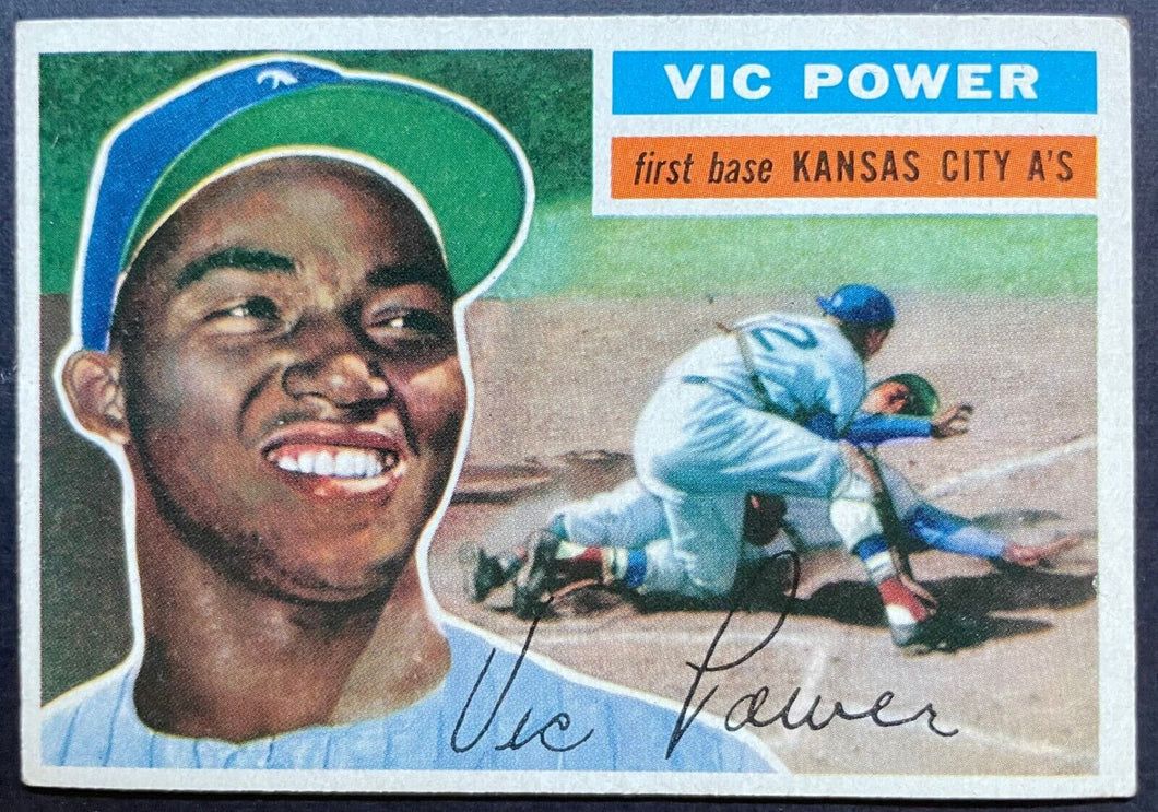 1956 Topps Baseball Vic Power #67 Kansas City Athletics MLB Card Vintage