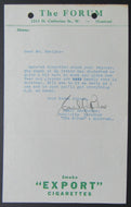 Circa 1940s Montreal Forum Letter - Signed By Publicity Director Camil DesRoches