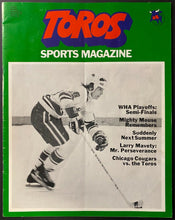 Load image into Gallery viewer, 1974 WHA Playoffs Round 2 Game 1 Program Toronto Toros Chicago Cougars
