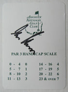 Masters Champion Gary Player Autographed Augusta National Club Par 3 Scorecard