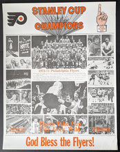 Load image into Gallery viewer, 1973-74 Philadelphia Flyers Stanley Cup Champions Poster Vintage NHL
