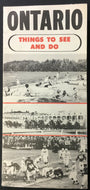 1956 Ontario Fold Out Travel Brochure Many Sports Featured CFL + Vintage Canada