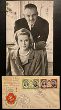Load image into Gallery viewer, Vintage Type 1 Photo Grace Kelly Prince Ranier First Day Cover Monaco LOA
