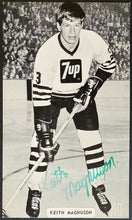 Load image into Gallery viewer, 1970s NHL Hockey Rare 7Up Promo Signed Keith Magnuson Autographed Postcard
