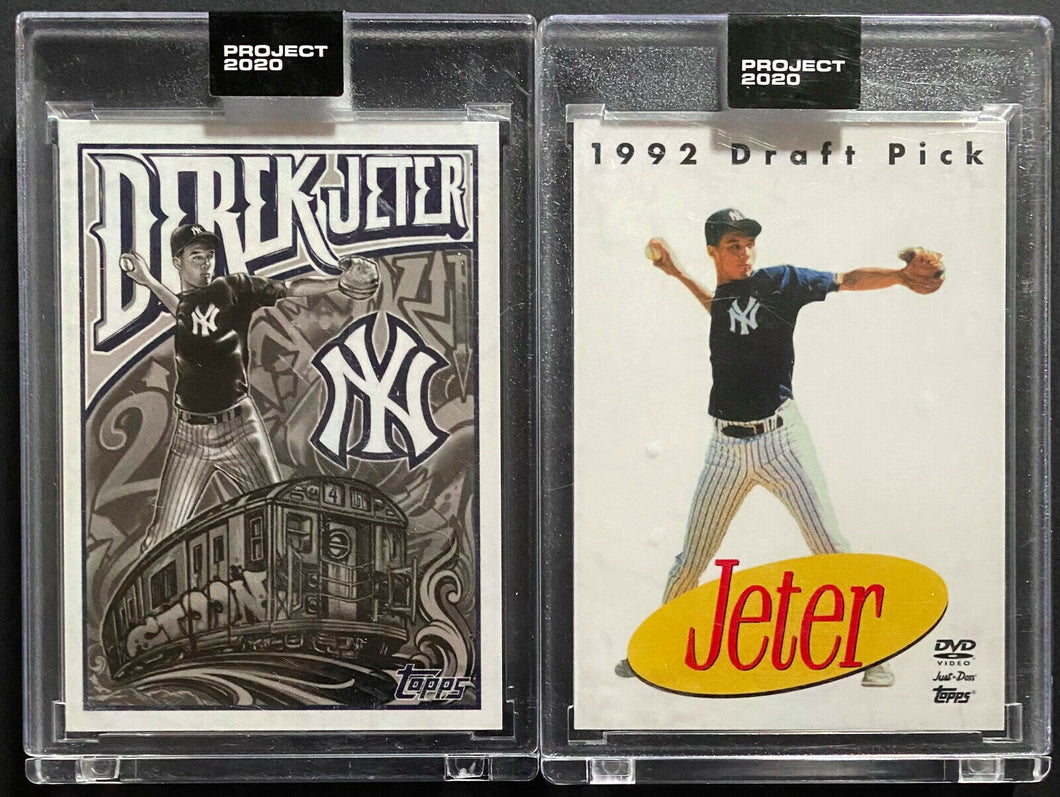 (2) Topps Project 2020 #219 Derek Jeter 1993 Card + 383 Seinfeld Art Don C
