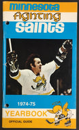1974 Minnesota Fighting Saints WHA Media Guide Vtg Hockey Yearbook Walton Cover