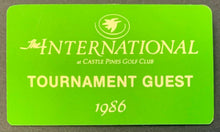 Load image into Gallery viewer, 1986 International PGA Tournament Guest Badge Inaugural Event Castle Pines Golf
