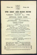 08/03/1948 Ripon Race Course Horse Thoroughbred Program In England Unscored