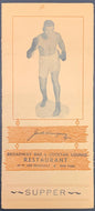1930's Jack Dempsey Restaurant Menu From Broadway Bar + Cocktail Lounge Boxing
