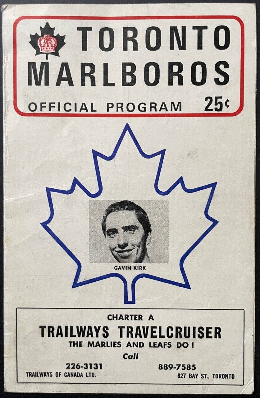 1970 Maple Leaf Gardens Toronto Marlboros Jr. Hockey Program vs Canadiens