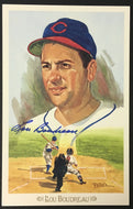Lou Boudreau Autographed Signed Perez-Steele Post Card Baseball HOFER Cubs