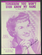 1962 Jan Howard Personally Signed Sheet Music American Author Country Singer VTG