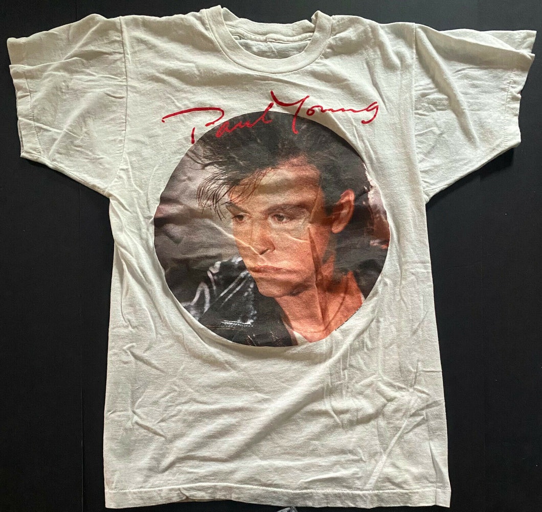 1985 Paul Young World Tour The Nine Go Mad With Davy Crockett Concert T-Shirt