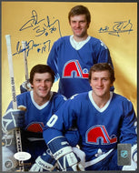 Peter Anton Marian Stastny Brothers Signed Nordiques NHL Photo Autographed JSA