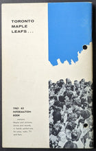 Load image into Gallery viewer, 1961/62 Toronto Maple Leafs Information Book NHL Hockey Media Guide Stanley Cup
