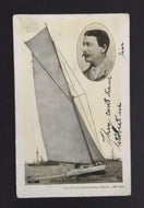 1903 America's Cup Reliance Postcard Biggest Boat in America's Cup New York VTG