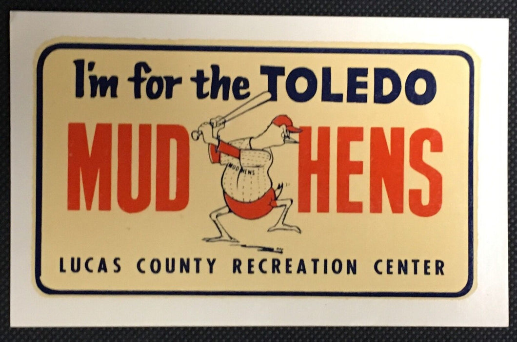 Toledo Mud Hens Lucas County Recreation Center Ohio Baseball Decal Sticker
