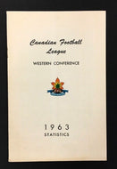 1963 Canadian Football League CFL Western Conference Statistics Booklet Regina