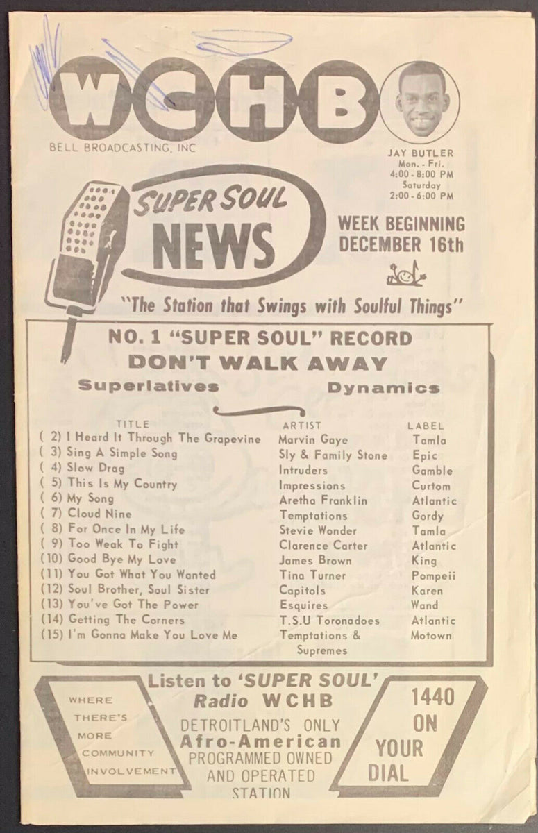 1969 WCHB Chart Radio Survey Michigan Music Super Soul News Motown Mar ...