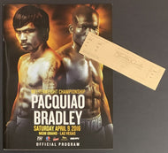 2016 Welterweight Championship Boxing Program + Ticket Pacquiao vs Bradley