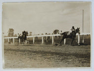 1927 Hall Of Fame Jockey Photo Frank Mann Aboard Horse Lazybones Thorncliff Park