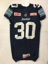 Load image into Gallery viewer, Toronto Argonauts CFL #30 Travis Hawkins Game Used Jersey Football 2015 Season
