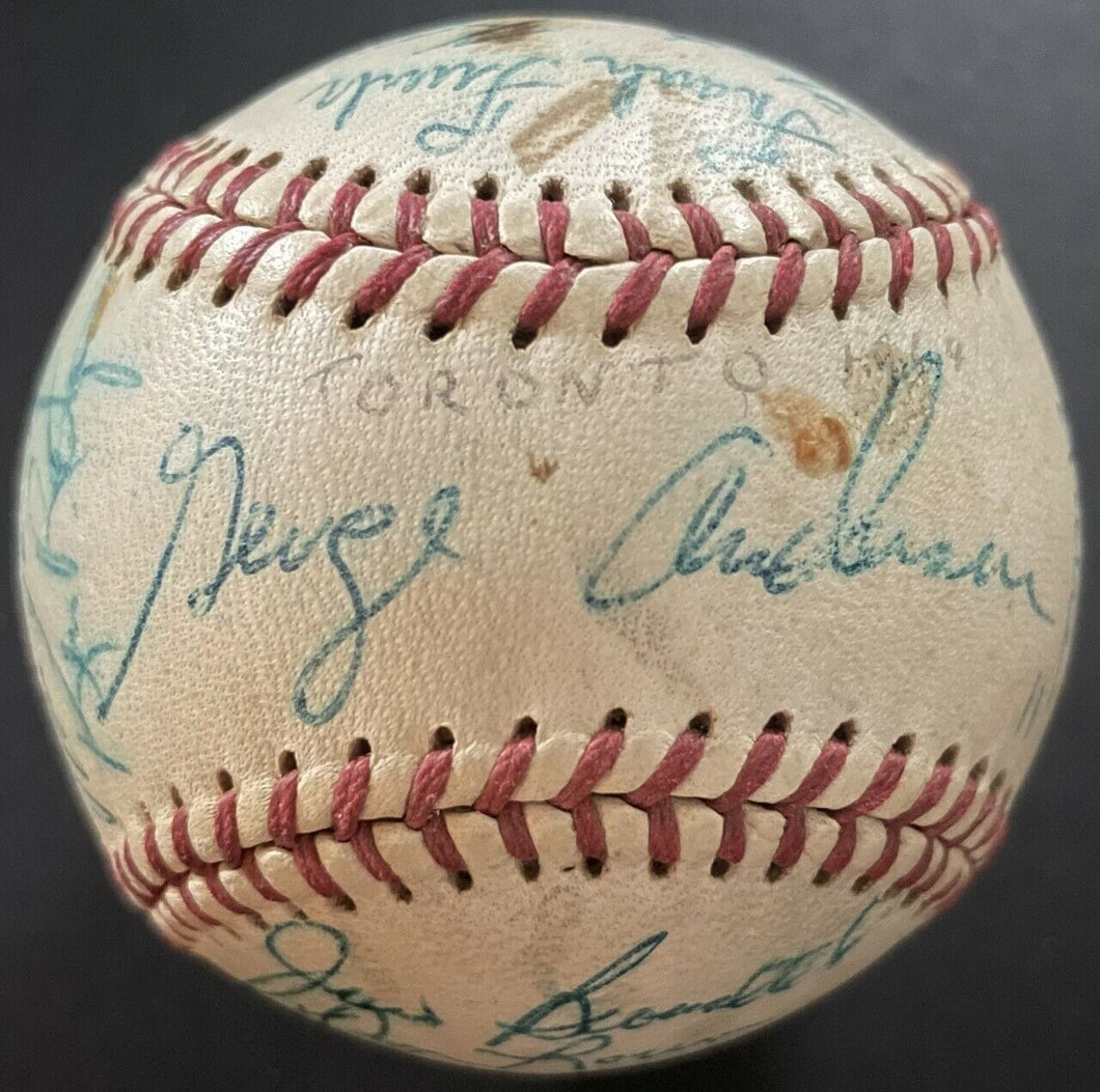 1964 I.L. Toronto Maple Leaf Team Signed x19 Autographed Baseball Vintage