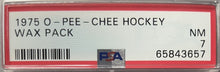 Load image into Gallery viewer, 1975 O-Pee-Chee Factory Sealed Wax Pack NHL Hockey Cards OPC PSA NM 7
