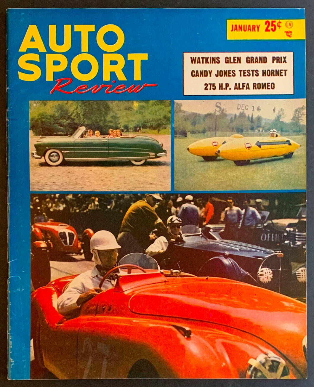 1952 Grand Prix 1st ever Issue Auto Sport Review Magazine Car Program Watkins